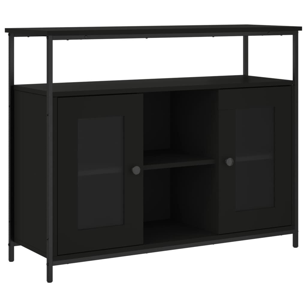 vidaXL Kredens czarny 100x35x80 cm materiał drewnopochodny Zdjęcie produktu 