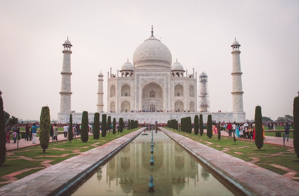 hansepuzzle 58181 - Taj Mahal Puzzle, 500 Teile, Hintergründe, 46,0 x 30,0cm mit hochwertiger Aufbewahrung, Kartonbox & Beutel