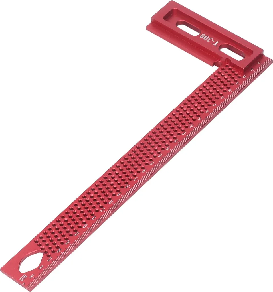 Équerre perforée légère en aluminium, règle d'angle rouge haute précision