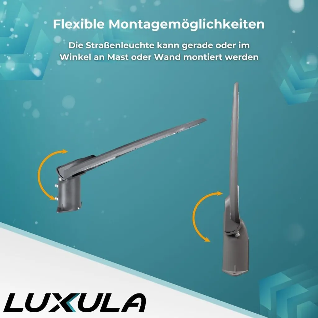 LUXULA Lampadaire LED 30W 3000lm Gris IP65 pour Éclairage Extérieur