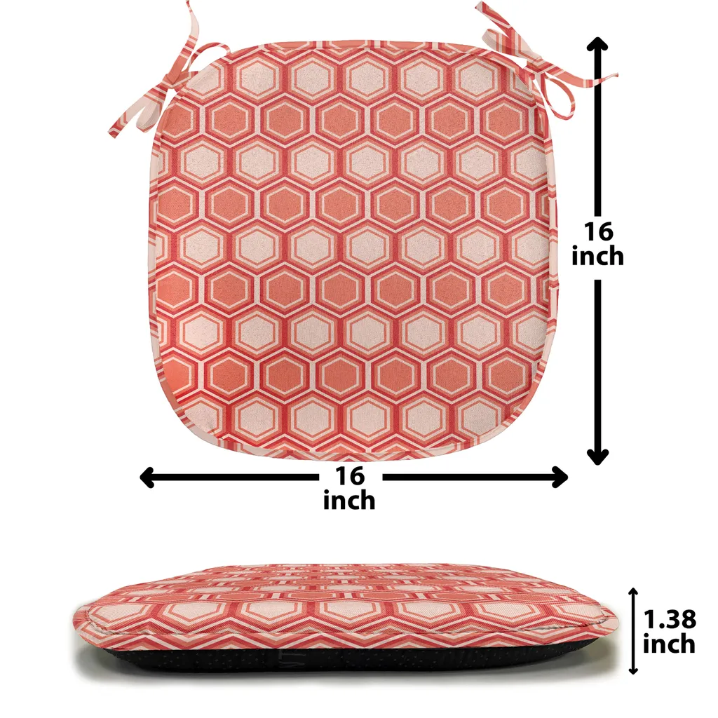 Coussin de Siège Hexagonal avec Sangles Décoratif et Imperméable Rouge - 4