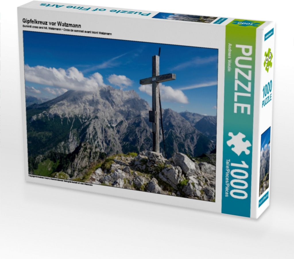 Calvendo Gipfelkreuz vor Watzmann 1000 Teile Puzzle quer 640x480mm, Vonzin Andreas; 7342944