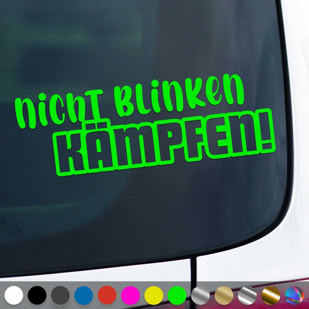 PantherPixel Nicht Blinken Aufkleber Kämpfen Tuning Style Oldschool Sticker Auto Geschenkidee Farbe Neon-Grün