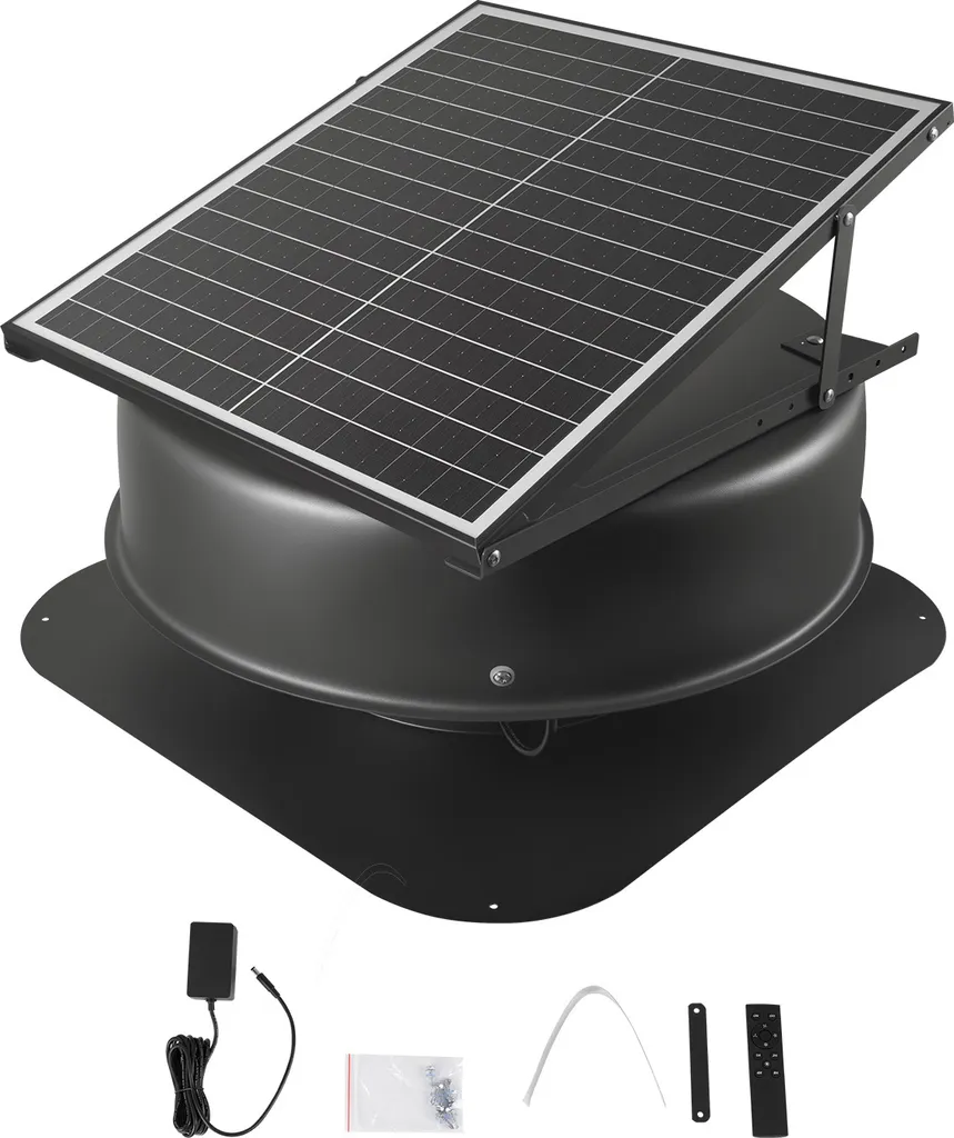 Ventilateur de toit solaire VEVOR 42W 79287 L/min avec télécommande