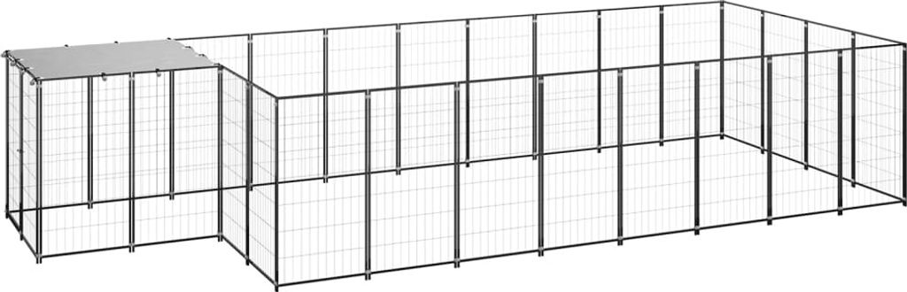Hundezwinger Schwarz 10,89 m² Stahl