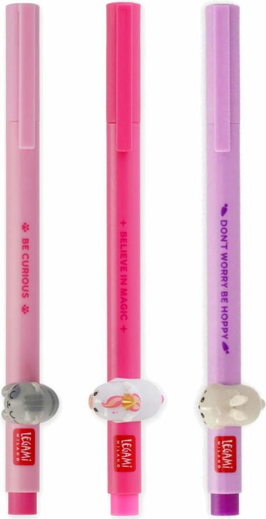 Legami Gel Pen Lovely Friends Set, 3-tlg., mit Tierdeko, Produktbild 