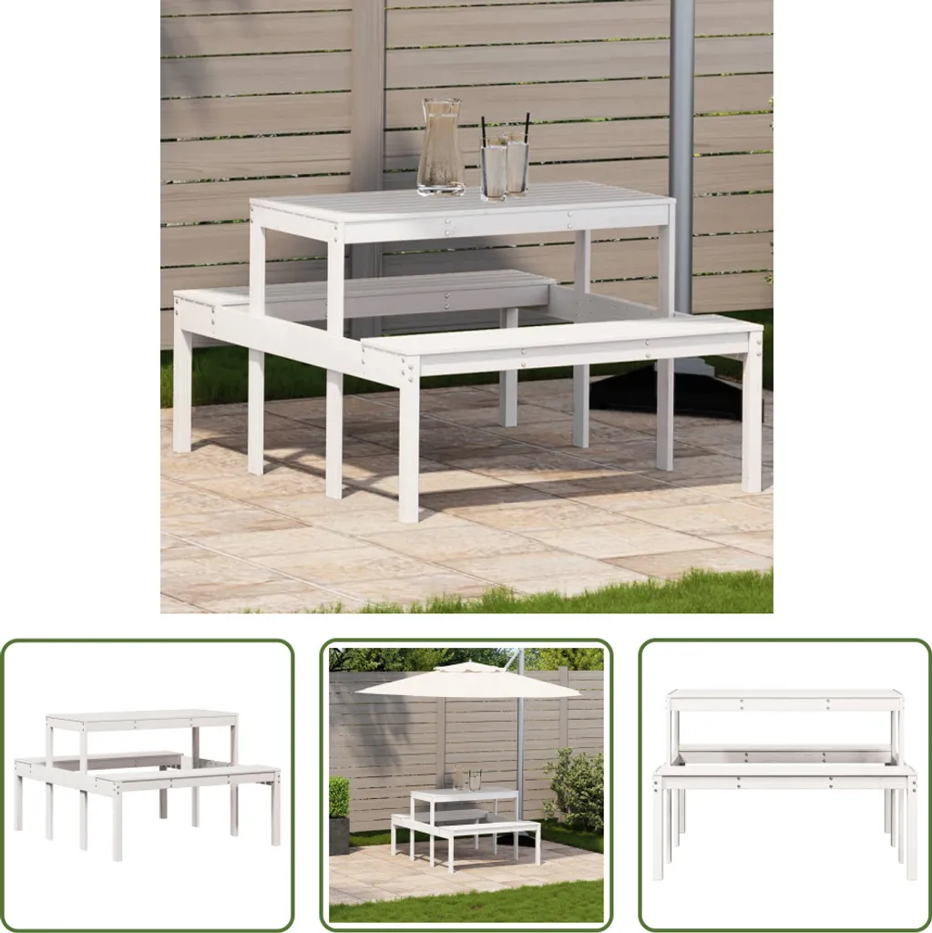 Tavolo da Picnic 110x134x75 cm in Legno Massello di Pino - Offerta
