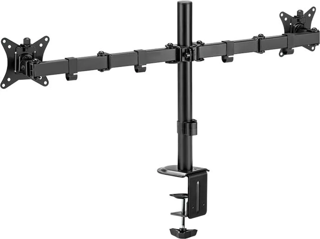 LogiLink BP0172 Bras pour Double Écran 376mm avec Pince de Table Noir