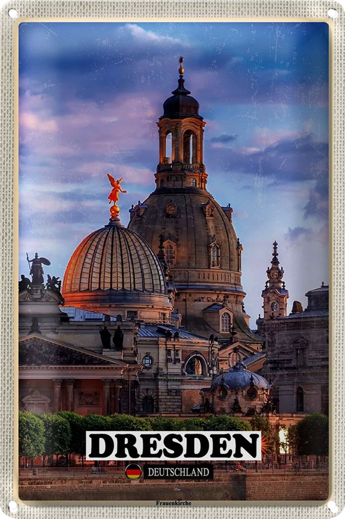 Blechschild Städte Dresden Deutschland Frauenkirche 18x12cm