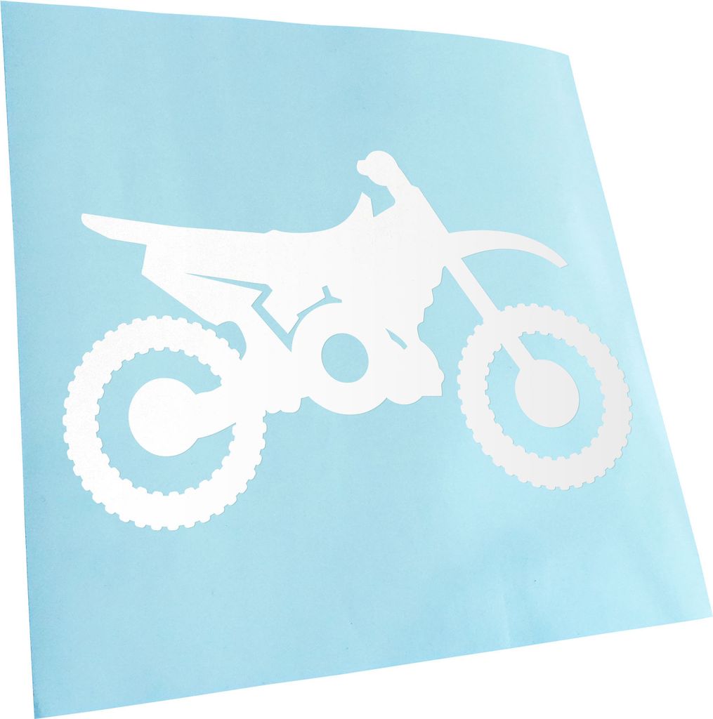 Kiwistar - Autoaufkleber - Motocross Bike - Weiss - 60x38cm - Aufkleber für Auto, Laptop, Fahrrad, LKW, Motorrad mehrfarbig JDM Decal Racing