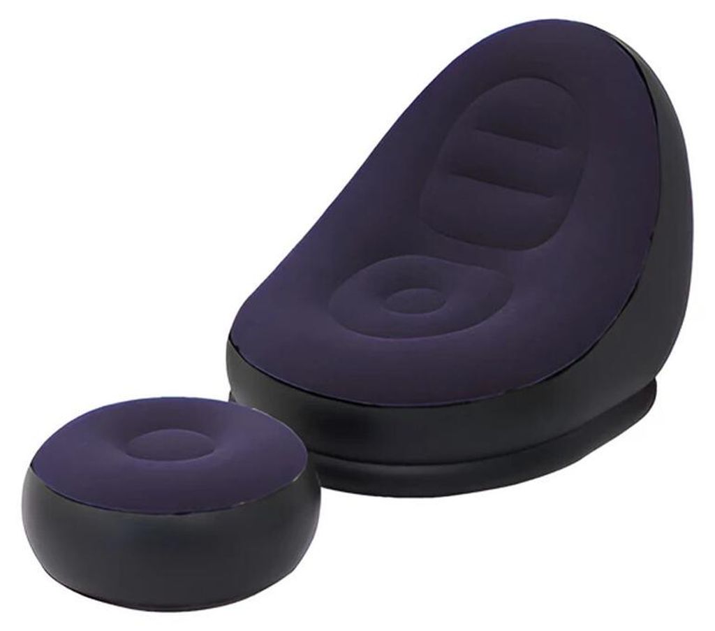 Verk 27532 Poltrona gonfiabile relax con poggiapiedi, nera Immagine del prodotto 