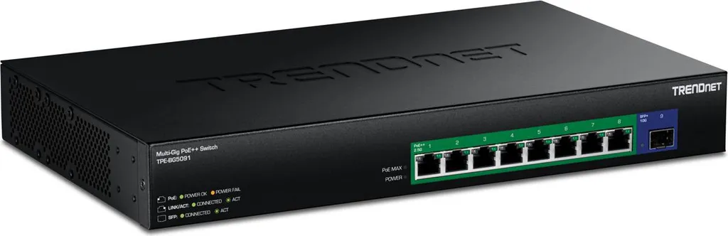 Commutateur réseau 2.5G PoE++ TRENDnet TPE-BG5091 9 ports 480W 10G SFP+