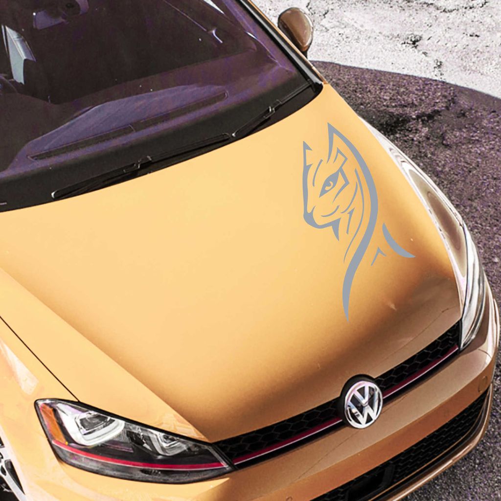 Aufkleber - Autoaufkleber "Luxury Kitty" 100cm x 50cm silber - Tuning Carystyling Heckscheibe Auto