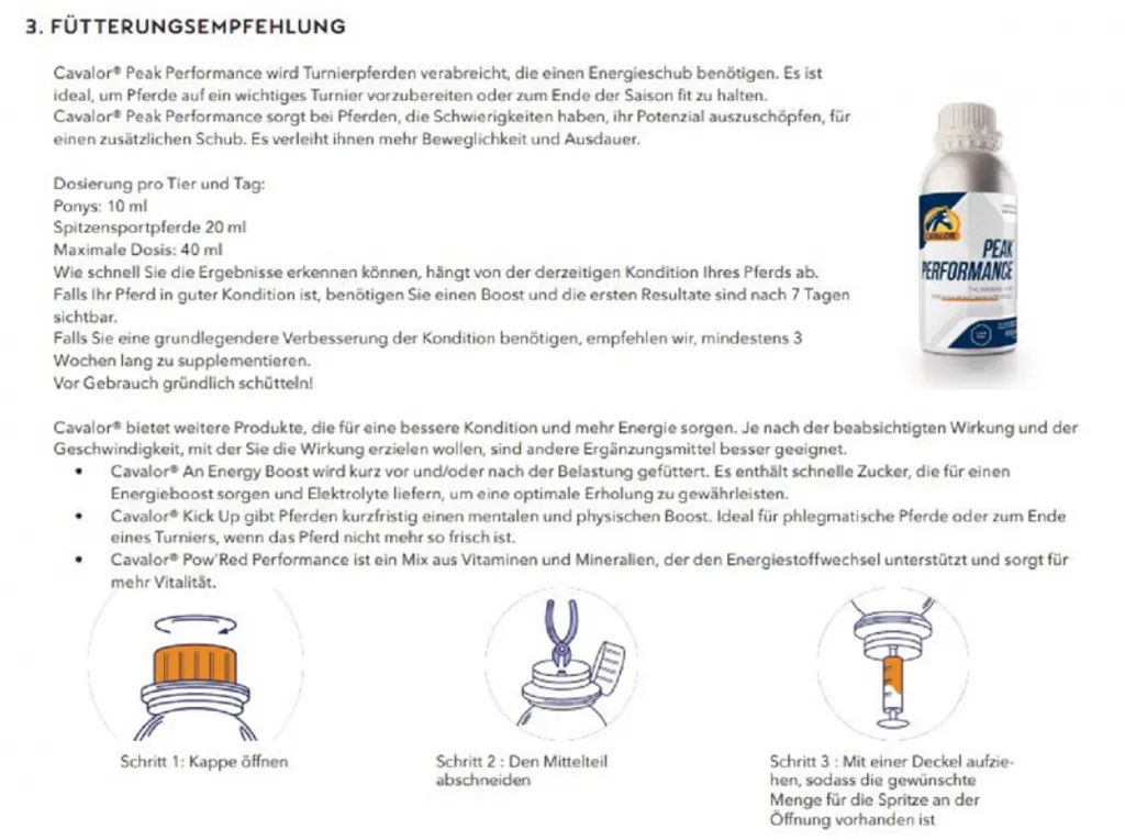Additif Alimentaire Cavalor Peak Performance - Performance Équine - 8