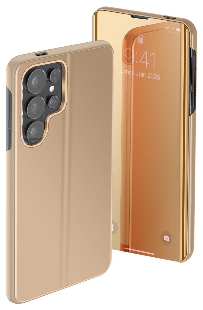 Avizar, Clear View Etui mit Standfunktion für Galaxy S26 Ultra, Gold