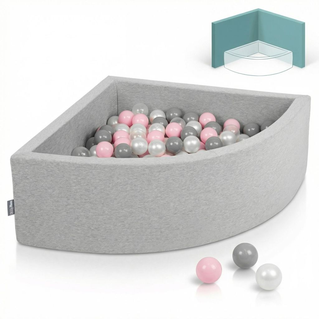 KiddyMoon 90x30cm/200 míčků ∅ 7cm Trojúhelníkový Suchý Obrázek produktu 