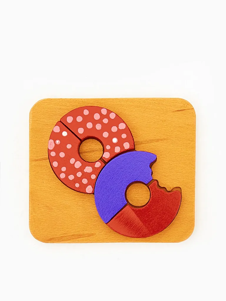 Jouet Donut pour oiseaux en pin naturel rouge Skye Decor 18x3x16 cm