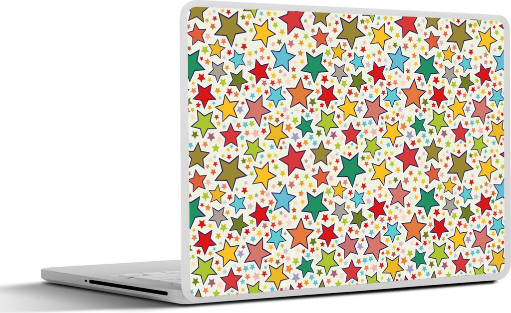 MuchoWow Laptop Aufkleber Sticker Cover Muster - Sterne - Farben - Kinder - Kinder 40x30 cm - Laptop Dekoration - Selbstklebend