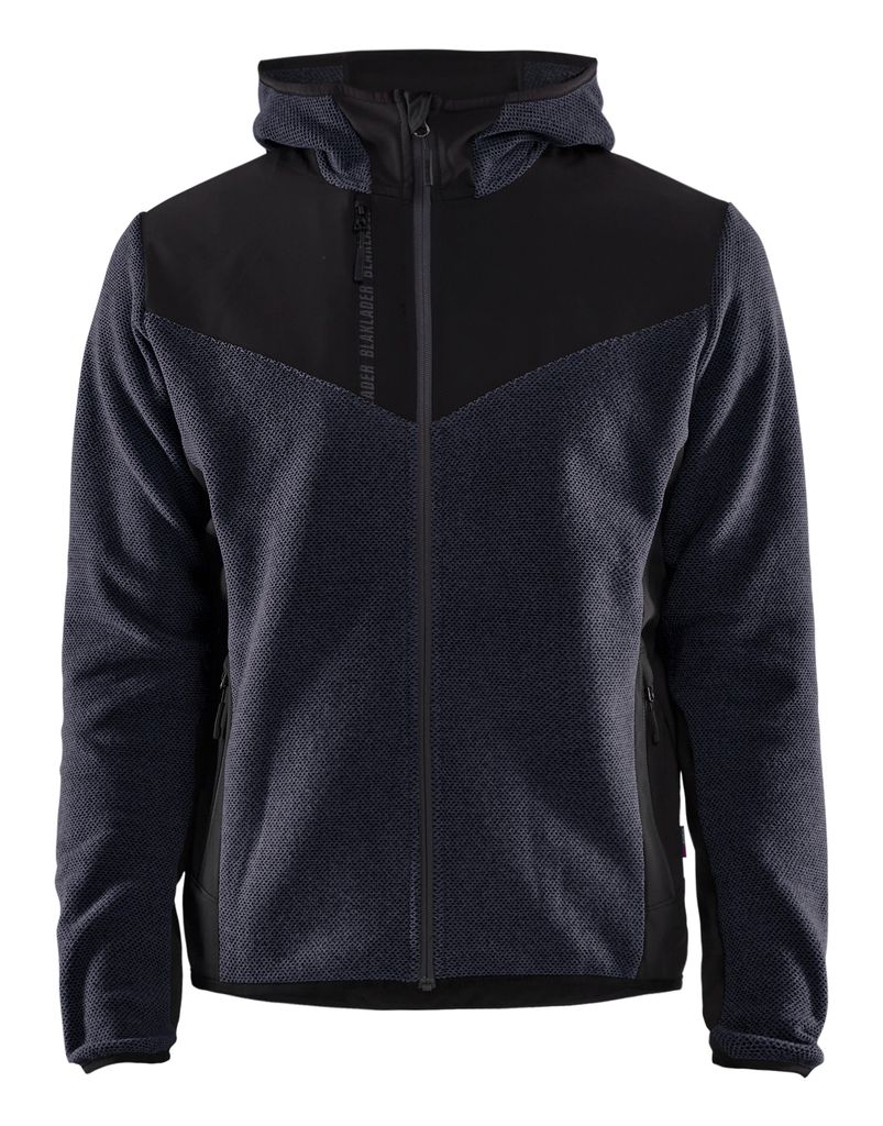 Blakläder Strickjacke mit Softshell 5940 25363 in div. Farben, Farbe:dunkel marineblau/schwarz, Größe:M