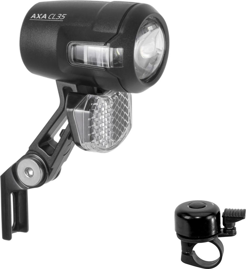 AXA Compactline 35 E-Bike Faro a LED 35 Lux con campanello Immagine del prodotto 