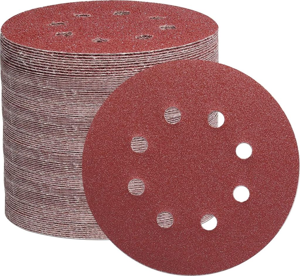 105 Stück Schleifpapier 125mm Klett, Profi 125 Schleifscheiben Rund 8 Loch für Exzenterschleifer(Mit Körnung 40/60/100/150/240/320/600)