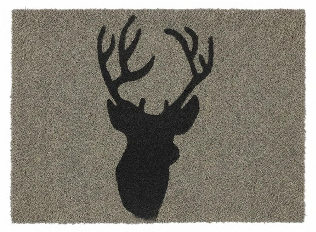 Tapis d'entrée Relaxdays en fibre de coco, motif cerf, 40 x Image du produit 