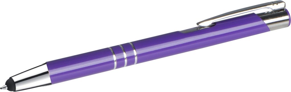 Touchpen Kugelschreiber aus Metall / Farbe: violett