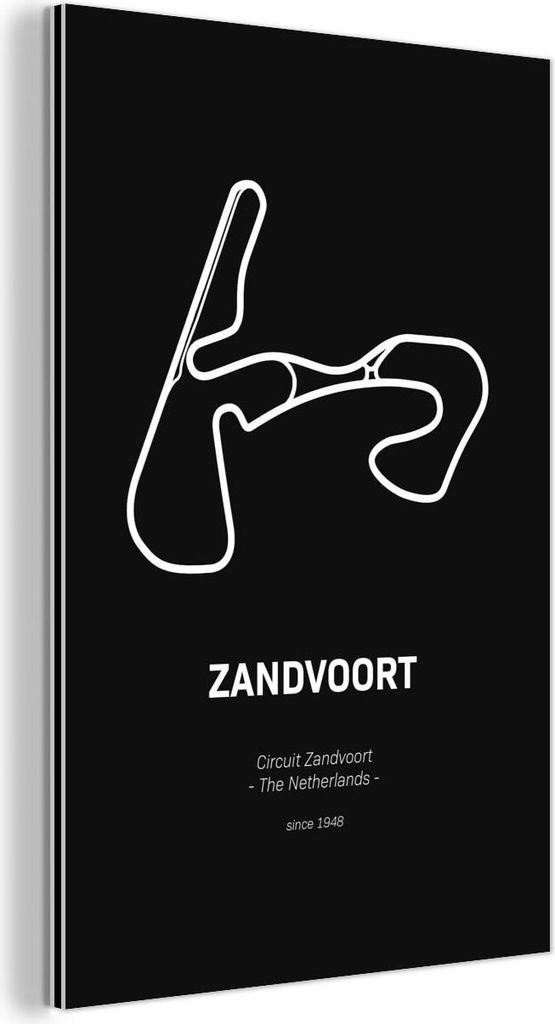 MuchoWow Wanddekoration Metall Metallbild Wandkunst 60x90 cm Formel 1 - Zandvoort - Rennstrecke MuchoWow Aluminium Gemälde - Wandbilder - Aluminium