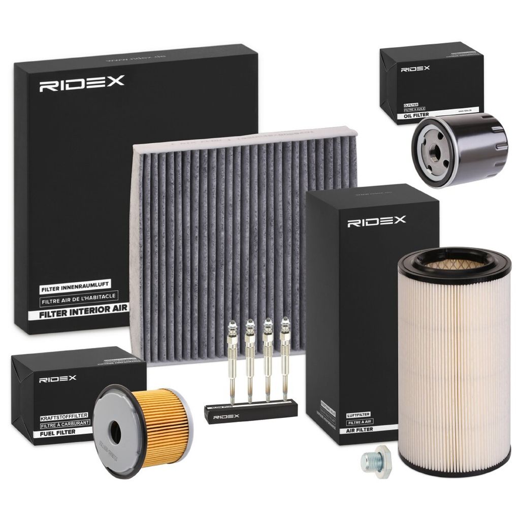RIDEX Inspektionspaket Filterset passend für PEUGEOT PARTNER Combispace (5F) PARTNER Kasten (5) für CITROËN Berlingo / Berlingo First (MF, GJK, ...