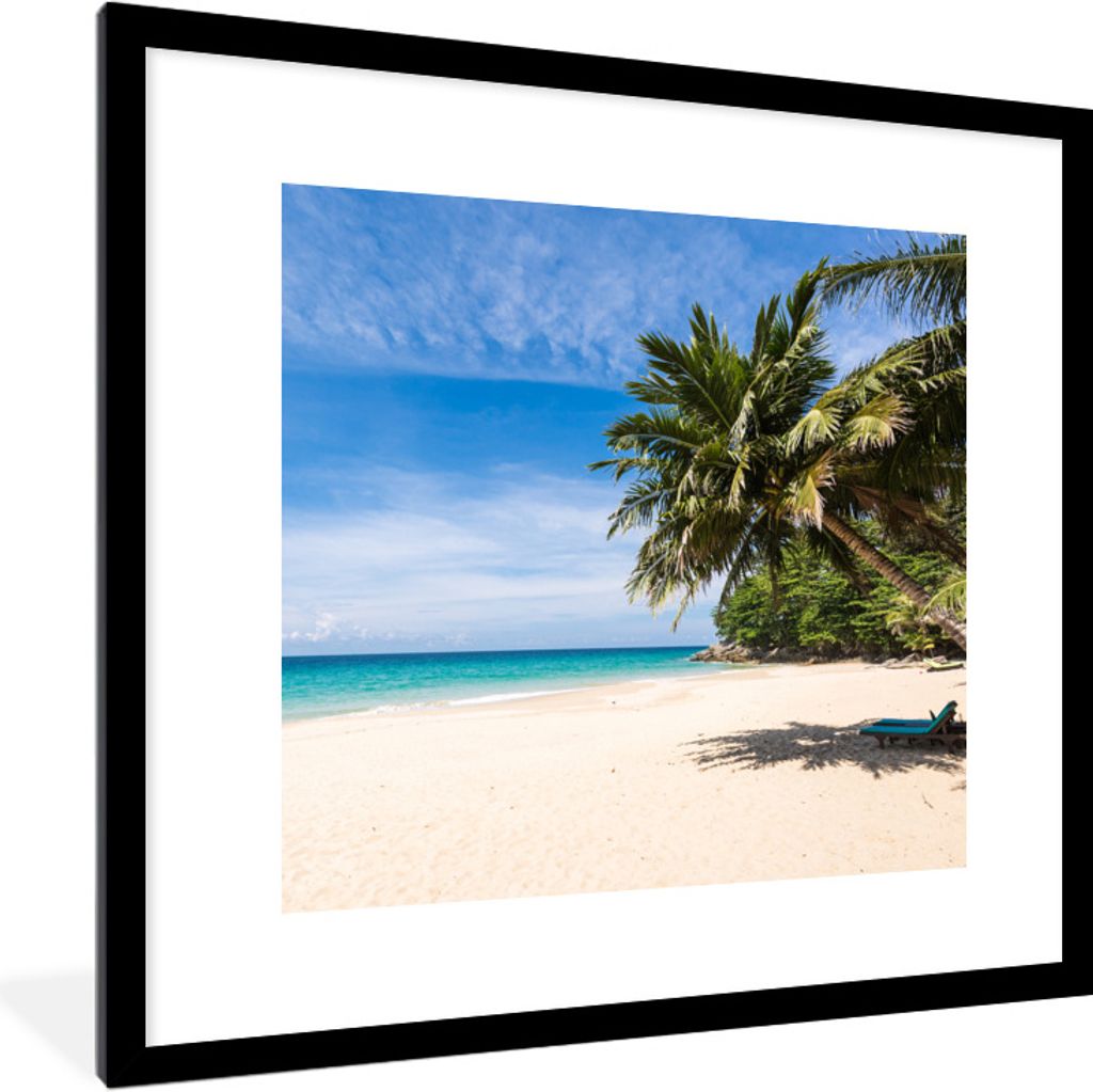 MuchoWow Gerahmtes Poster Strand - Tropen - Meer 40x40 cm - Poster mit Schwarzem Bilderrahmen Wandposter Rahmen Foto Bilder - Poster - Plakat im ...
