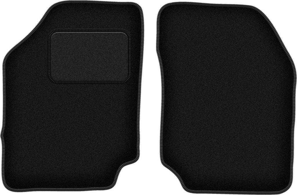 Velours-Fußmatten Vorne passend für Nissan 100NX (Coupé, Targa, Bj. 1990-1995) – schwarz, passgenau, mit Befestigungen set 2 Stk. - STANDARD