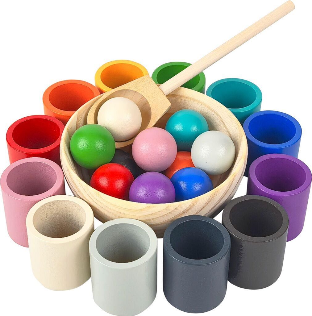 2Kids Toys: Regenbogenfarbene Bälle und Becher, 12 Farben Produktbild 