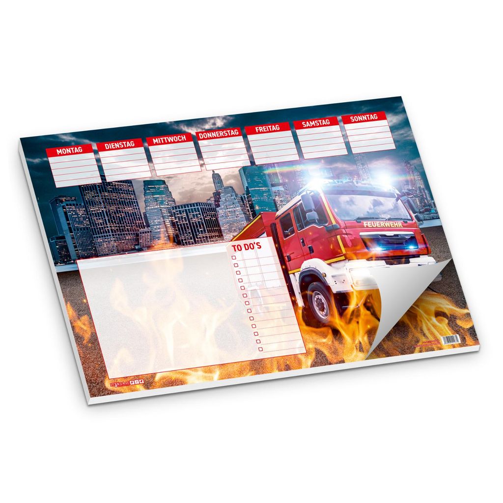 itenga Schreibtischunterlage Feuerwehr DIN A3 50 Blatt