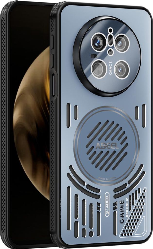 Magnetische Hülle für Huawei Mate 70 mit Linsenabdeckung, Aluminium Stoßfestes Schutzhülle mit Wärmeableitung Blau