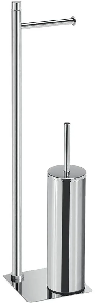 Combiné WC 2-en-1 porte-rouleau et balayette chrome pour petite salle