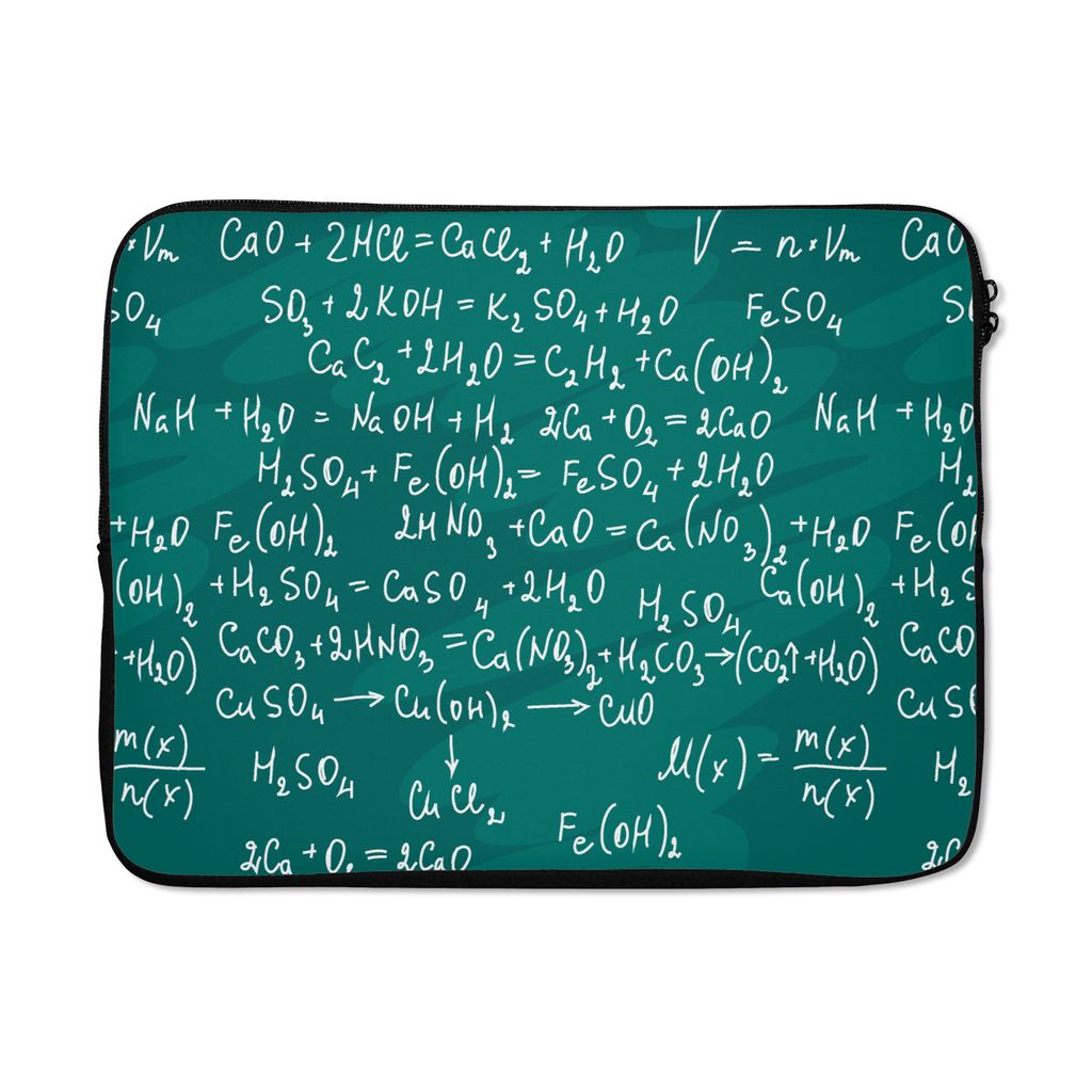 MuchoWow Laptop Hülle 15 Zoll Chemie - Kreidetafel - Figuren - Muster Laptoptasche - Laptoptasche - Sleeve - Rundum-Schutz