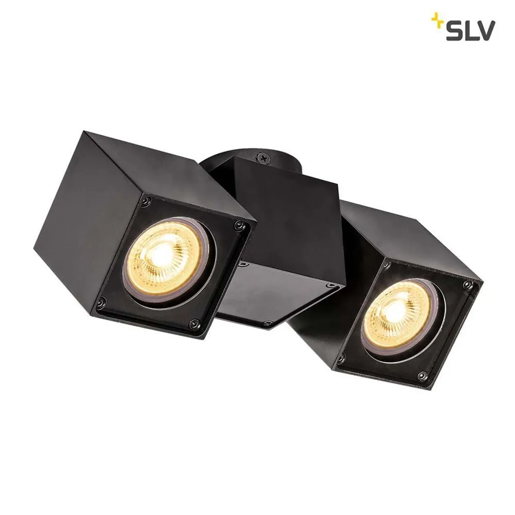 Altra Dice Spot 2 Plafonnier Rectangulaire Noir GU10 Double Projecteur