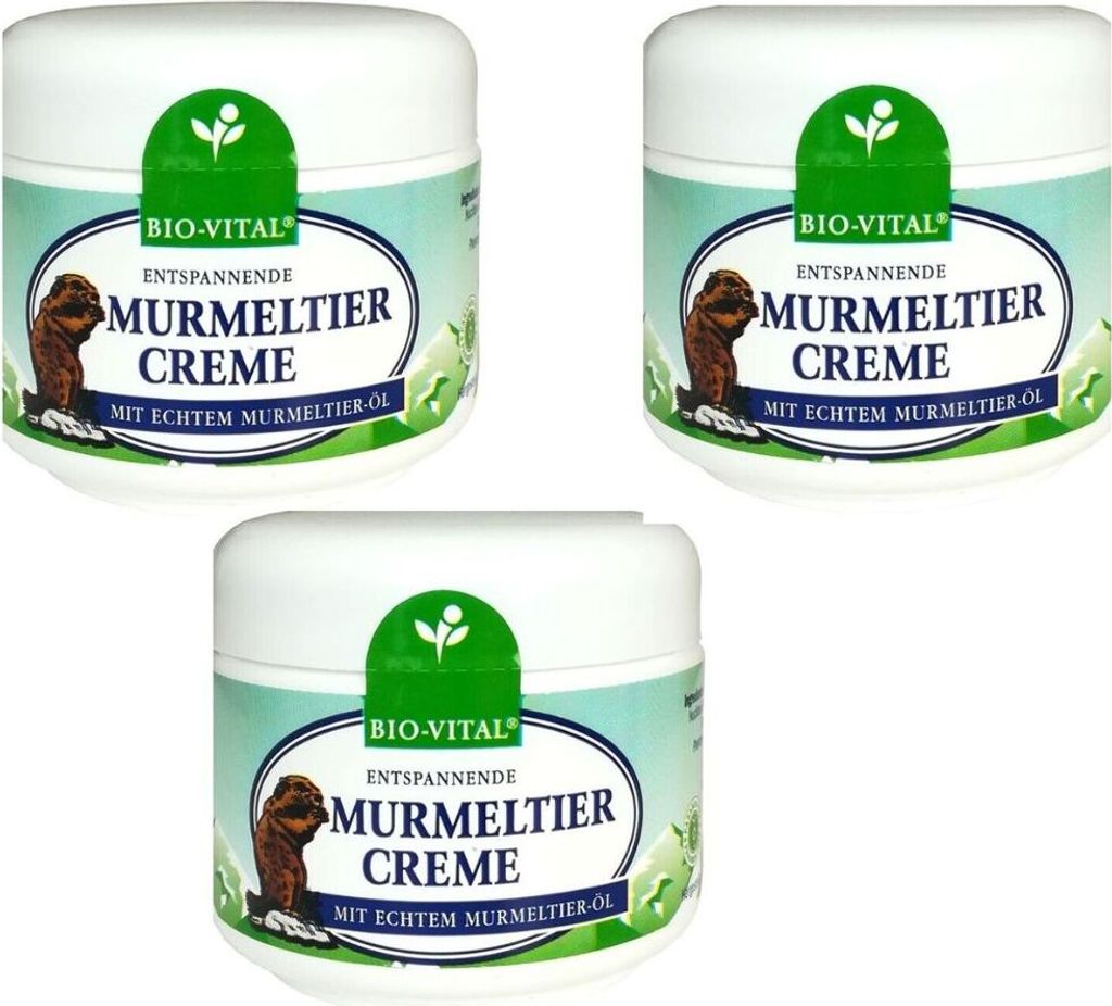 3x 125ml Bio-Vital Murmeltier Creme Balsam Hautpflege