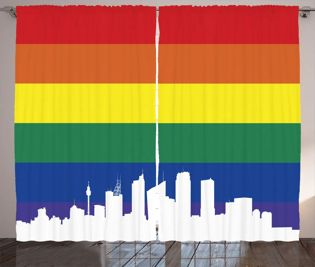 ABAKUHAUS Rideau Fierté Rustique Sydney arc-en-ciel 280 x 225 cm