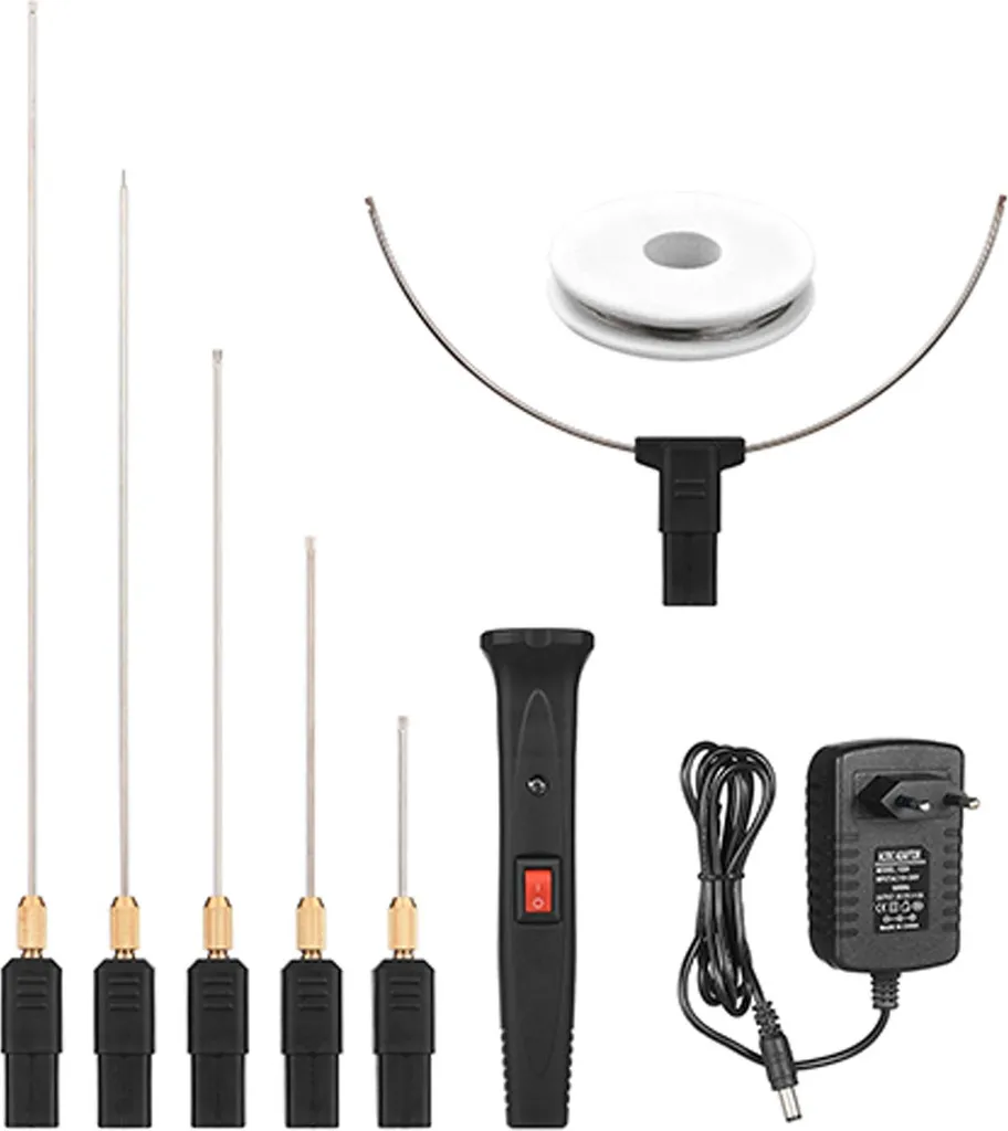 Coupeur de polystyrène 24W professionnel avec 6 embouts interchangeables