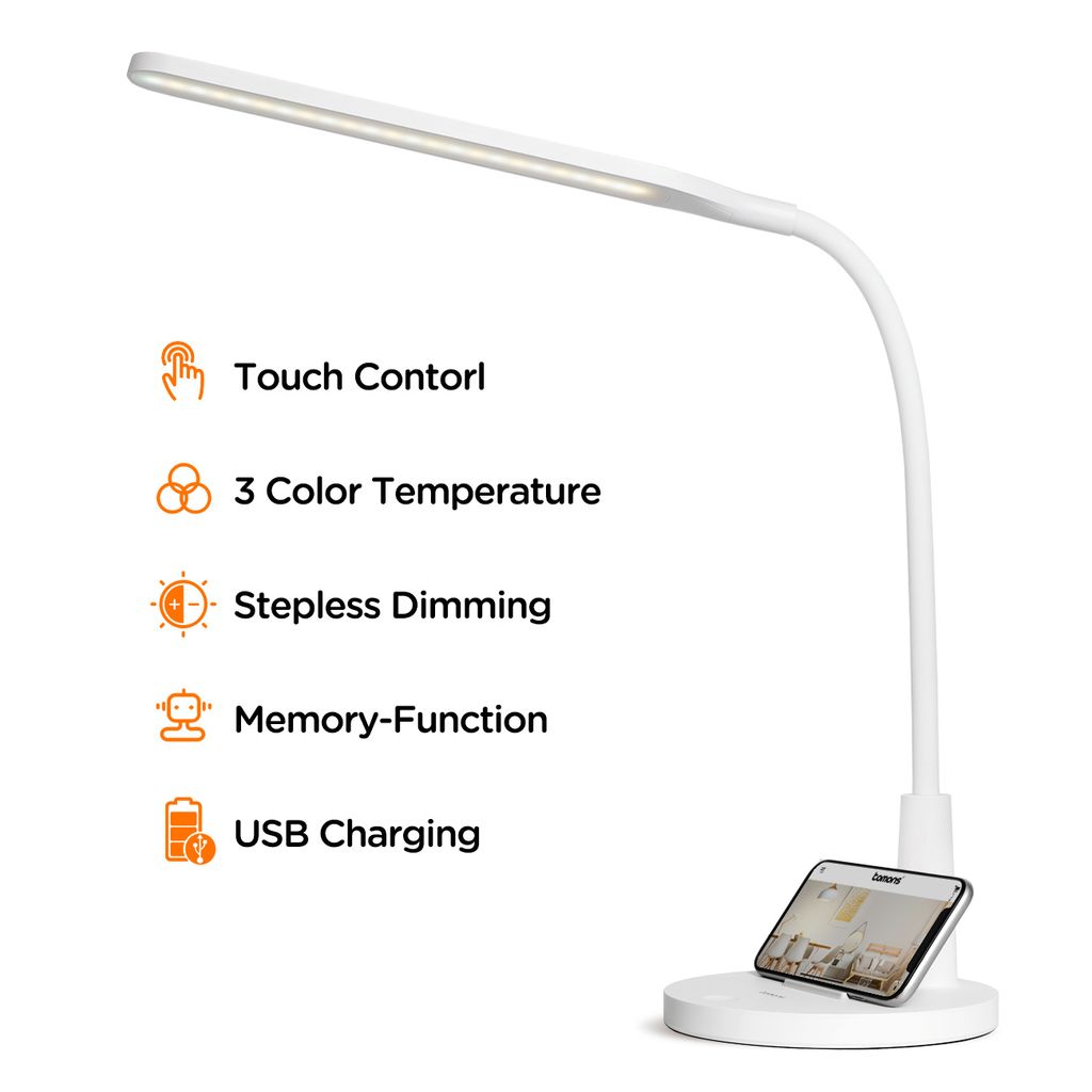 Touch Büro Tischleuchte Schreibtischlampe LED Dimmbar USB Wiederaufladbare 