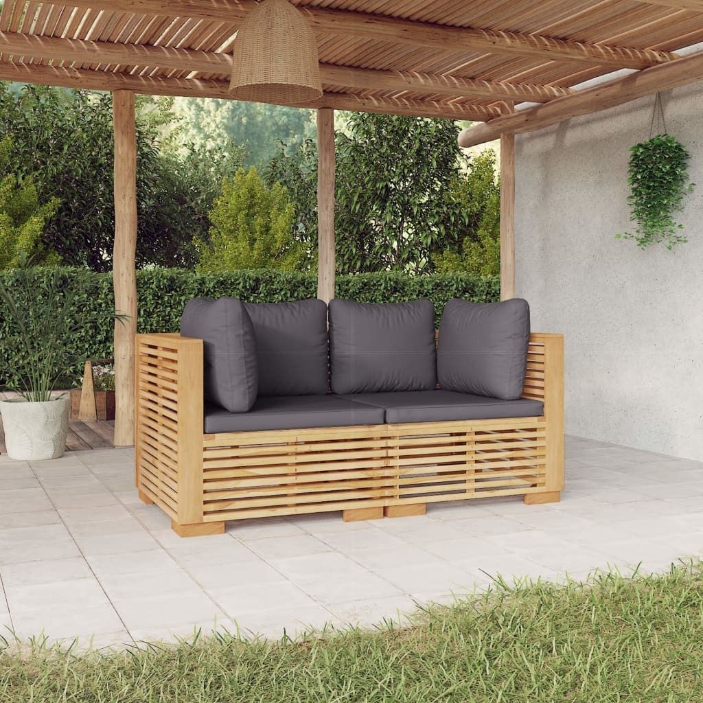 Garten-Ecksofas mit Kissen 2 Stk. Massivholz Teak , Gartenmöbel-Sets Design 2024