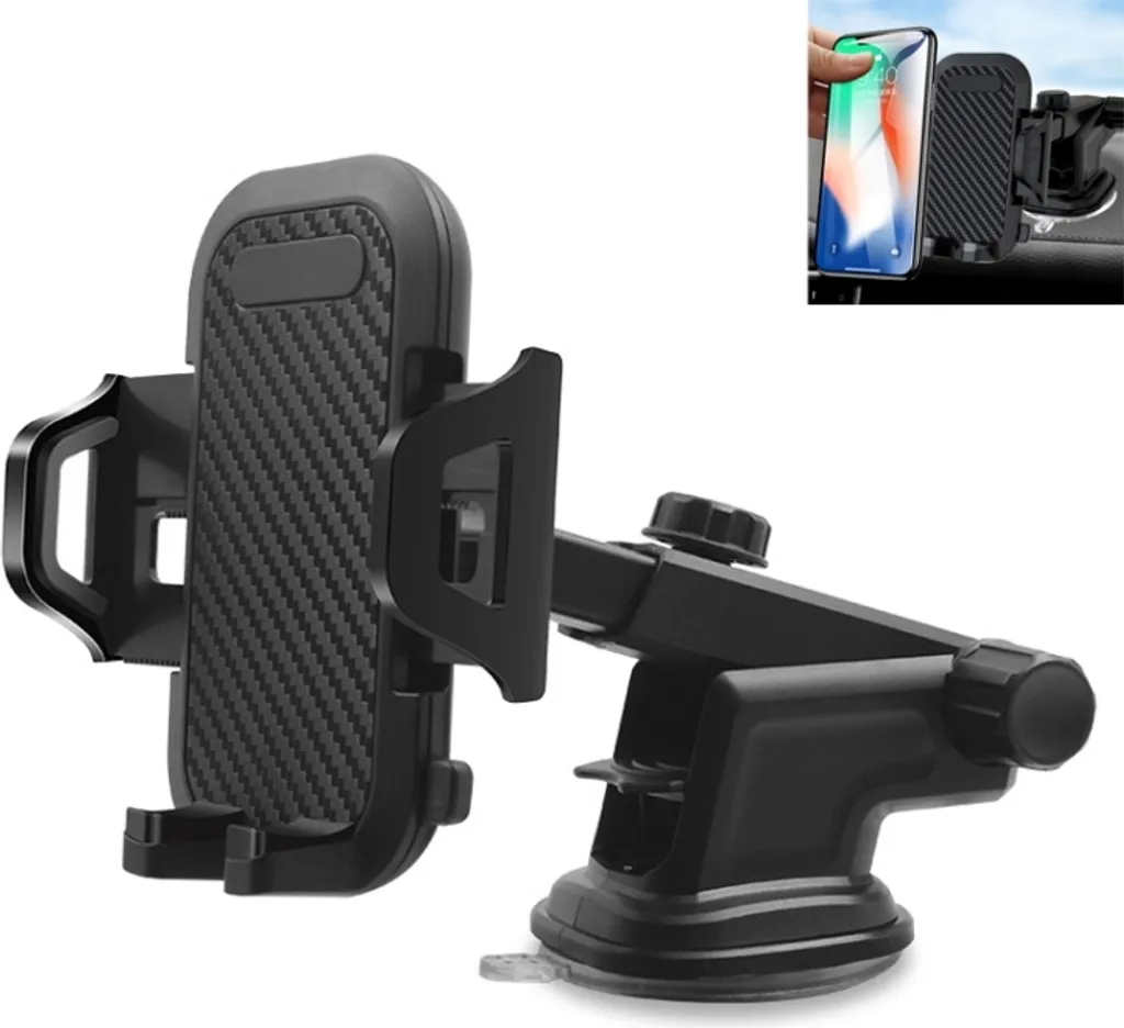 Telaio di navigazione del veicolo multifunzionale Supporto per telefono a ventosa per montaggio automatico (nero)