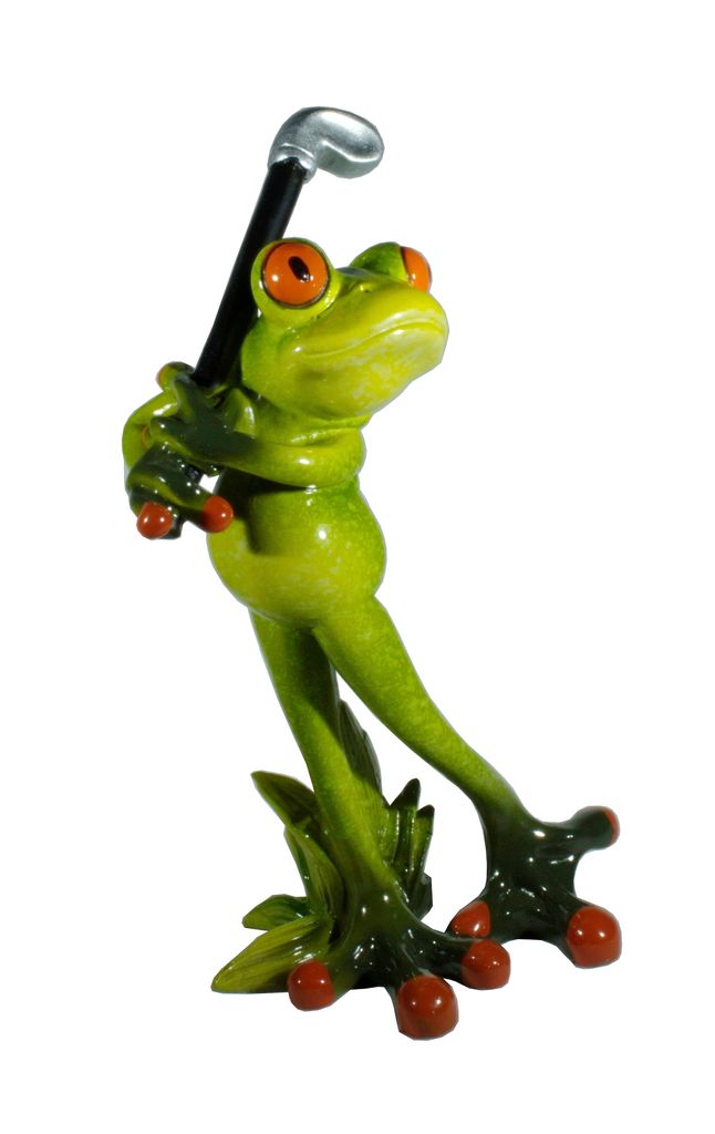 Frosch als Taucher Lurch Gecko Echse Kröte Deko Tier Figur Froschkönig Skulptur 