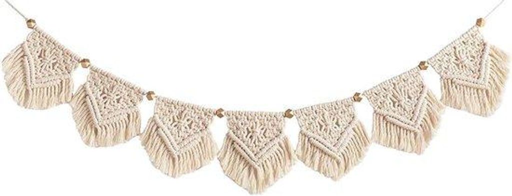 Boho Chic Wandkleed - Geweven Macramé Tapijt - Woonkamer en Slaapkamer Nachbildung - 19cm x 100cm Wanddecoratie