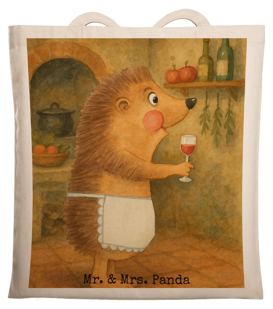 Mr. & Mrs. Panda Tote Bag Igel Wein Design - Weiß - Geschenk, trinken, Tragetasche, Spruch, Shopping Tasche, Büchertasche, Unitasche, Rotwein, We...