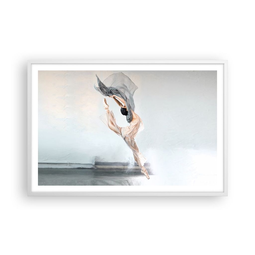 Gerahmtes Poster - Weißer Rahmen - Tanz Frau Ballerina - 91,5x61 cm - Wand Bild - Wanddeko - Wandbilder - Kunstposter - Wandposter - Bilderrahmen ...