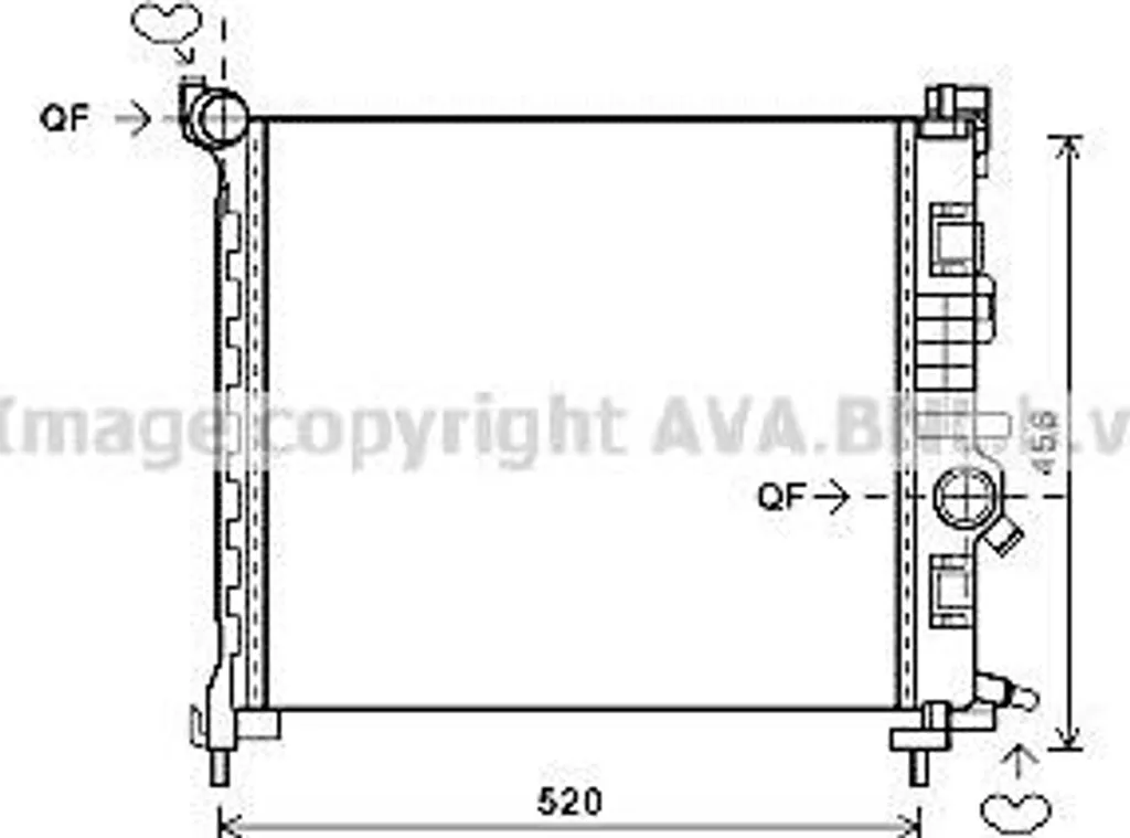 Radiateur de refroidissement eau AVA OL2561 compatible Opel Meriva 13283249