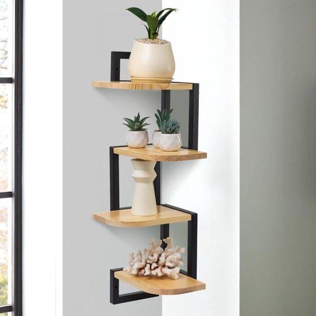 Houten Wandplanken Set aus 4 Stücken für Wanddekoration und Lagerung