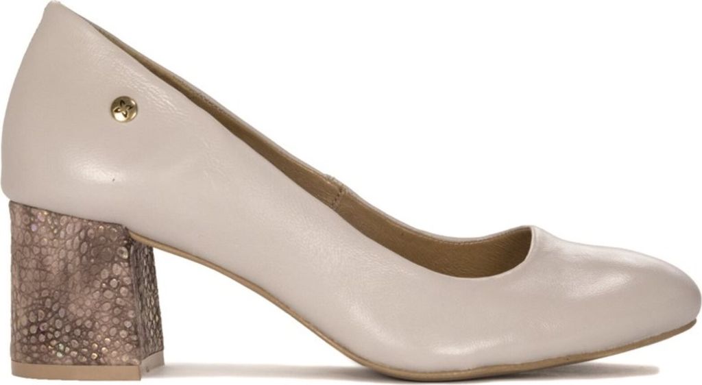 hellgraue Naturleder Schuhe mit 6 cm hohem Blockabsatz und Reptilienmuster